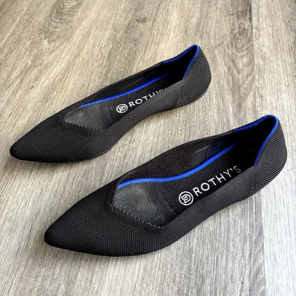 Rothy's The Point Flat 9.5 Black - Picture 3 of 9